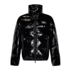 Dsquared2 Black Down Jacket With Logo Patch On The Front In Tech Fabric Man In Black