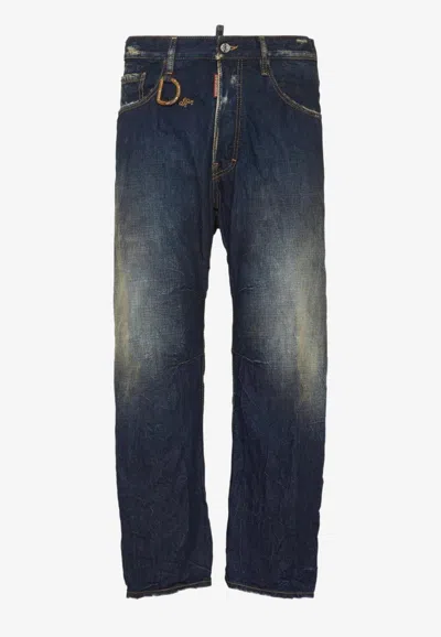 Dsquared2 Kawaii Straight-leg Faded Jeans In Blue