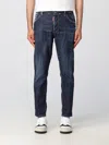 Dsquared2 Blue Jeans With Belt Loops And Logo Patch On The Rear In Blue