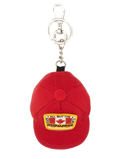 Dsquared2 Men's Canadian Flag Keychain | Size Uni | Krm0090 In Red