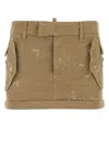 Dsquared2 Beige Short Skirt With Distressed Effect