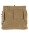 Dsquared2 Dsquared Khaki Canvas Mini Skirt In Brown