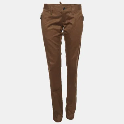 Dsquared2 Khaki Gabardine Trousers In Brown