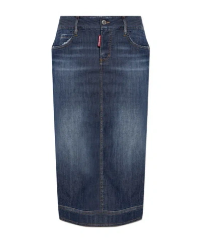 Dsquared2 Kick Mid Skirt In Blue