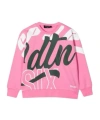Dsquared2 Kids Allover Writing Printed Crewneck Sweatshirt In Pink