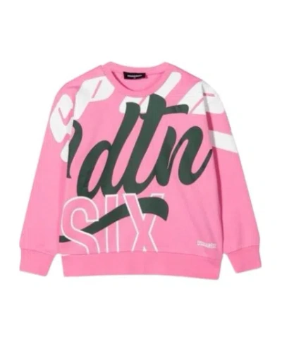 DSQUARED2 DSQUARED2 KIDS ALLOVER WRITING PRINTED CREWNECK SWEATSHIRT