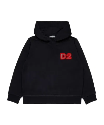 Dsquared2 Kids Beads-logo Hoodie In Black