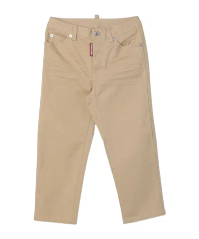 Dsquared2 Kids Boston Logo-tag Straight-leg Jeans In Nude