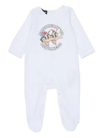 Dsquared2 Babies'  Kids Brotherhood Onesie In White