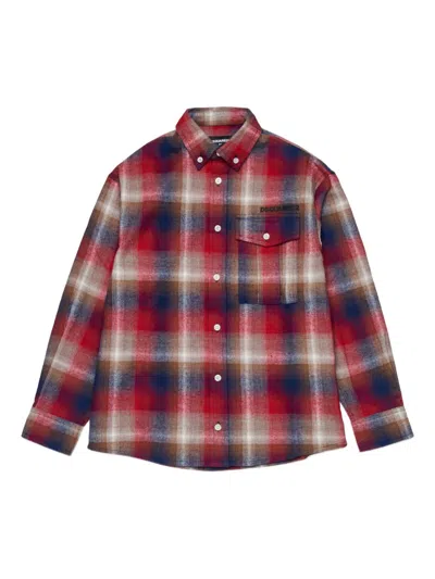 Dsquared2 Kids' Camicia In Flanella A Quadri In Multi