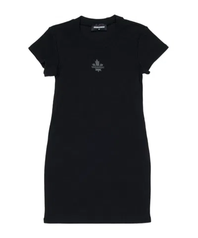 Dsquared2 Babies'  Kids Crewneck Ribbed-knit Dress In Black