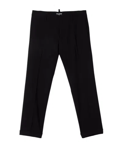 Dsquared2 Kids Elastic Waist Straight-leg Pants In Black