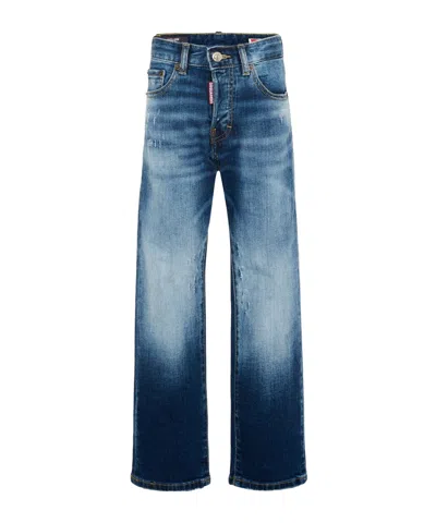 Dsquared2 Kids Faded Straight-leg Jeans In Blue