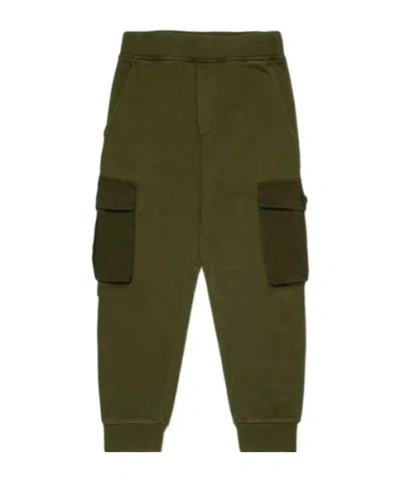 Dsquared2 Kids Fleece Cargo Pants In Green