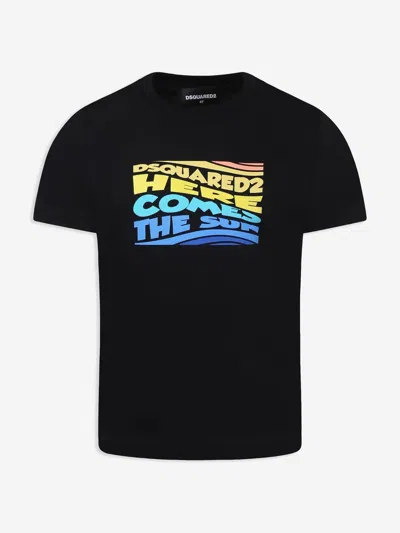Dsquared2 Kids Here Comes The Sun T-shirt In Black