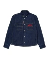 Dsquared2 Kids Icon Logo Embroidered Denim Shirt In Blue