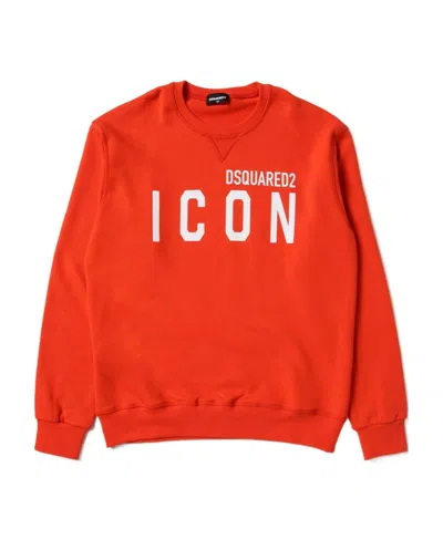 Dsquared2 Kids Icon Logo-printed Crewneck Sweatshirt In Red