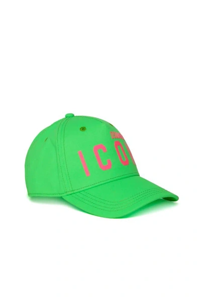 Dsquared2 Kids Icon Printed Baseball Cap In Green