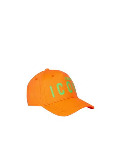 Dsquared2 Kids Icon Printed Baseball Cap In Orange