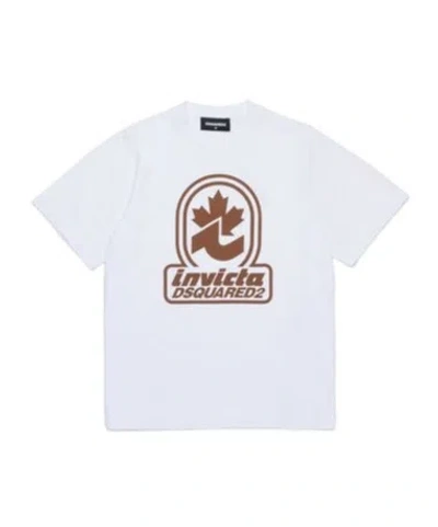 Dsquared2 Kids Invicta  Printed T-shirt In White