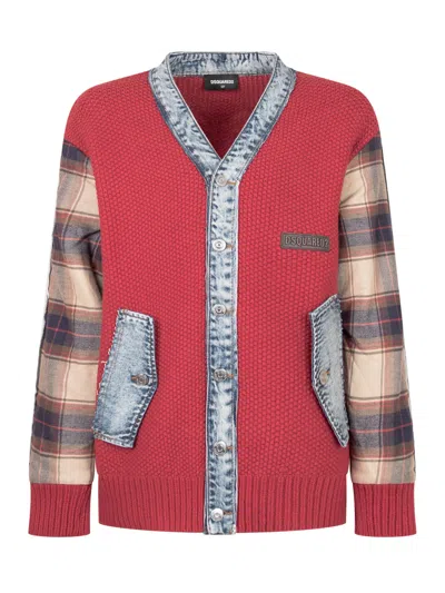 Dsquared2 Kids Kids Cardigan With Iconic Patch Logo In Multi
