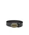 Dsquared2 Kids Logo-buckle Pointed Tip Belt In Black