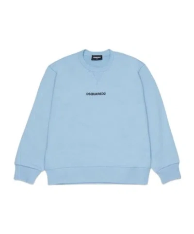 Dsquared2 Kids Logo Detailed Crewneck Sweatshirt In Blue