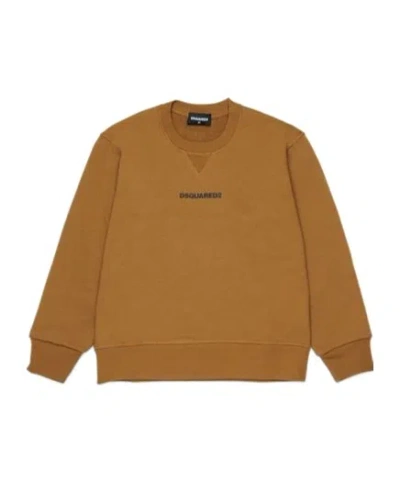 Dsquared2 Kids Logo Detailed Crewneck Sweatshirt In Brown