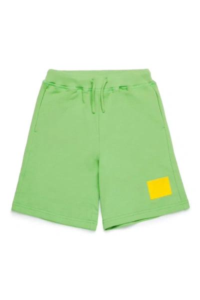 Dsquared2 Kids Logo Embossed Drawstring Track Shorts In Green