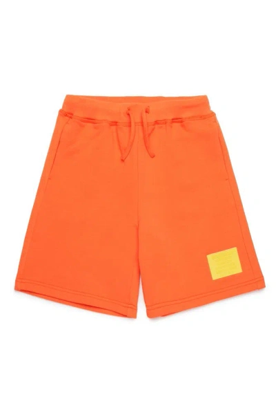 Dsquared2 Kids Logo Embossed Drawstring Track Shorts In Orange