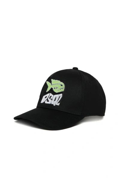Dsquared2 Kids Logo Embroidered Baseball Cap In Black