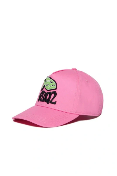 Dsquared2 Kids Logo Embroidered Baseball Cap In Pink