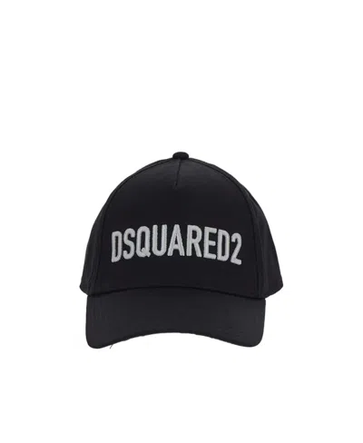 Dsquared2 Kids Logo-embroidered Curved Peak Baseball Cap In Black
