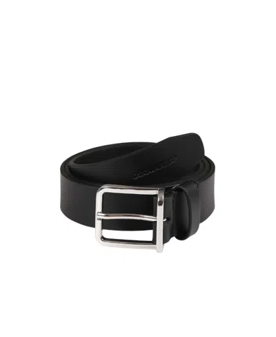 Dsquared2 Kids Logo-engraved Punch-hole Detailed Buckle Belt In Black