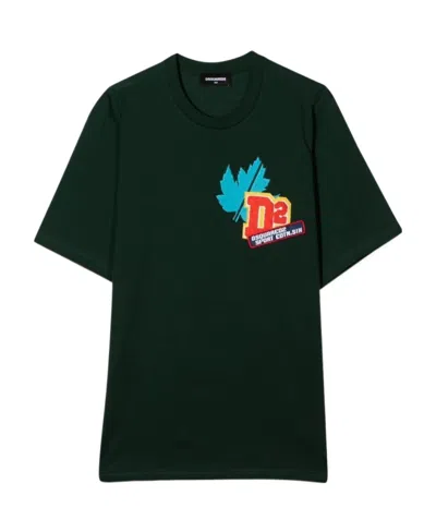 Dsquared2 Kids Logo Patch Crewneck T-shirt In Black