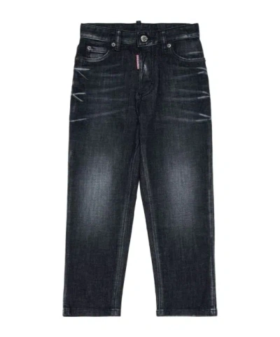 DSQUARED2 DSQUARED2 KIDS LOGO PATCH DISTRESSED JEANS