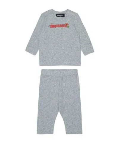 Dsquared2 Babies'  Kids Logo Print Tracksuit In Gray