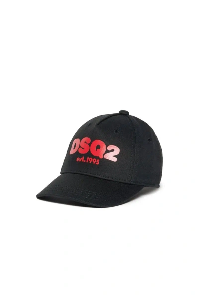 Dsquared2 Kids Logo Printed Baseball Cap In Black