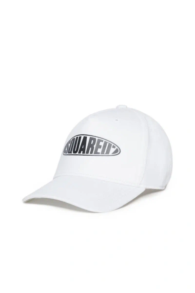 Dsquared2 Kids Logo Printed Baseball Cap In White
