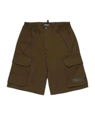 Dsquared2 Kids Logo Printed Cargo Shorts In Multi