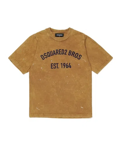 Dsquared2 Kids Logo Printed Crewneck T-shirt In Multi