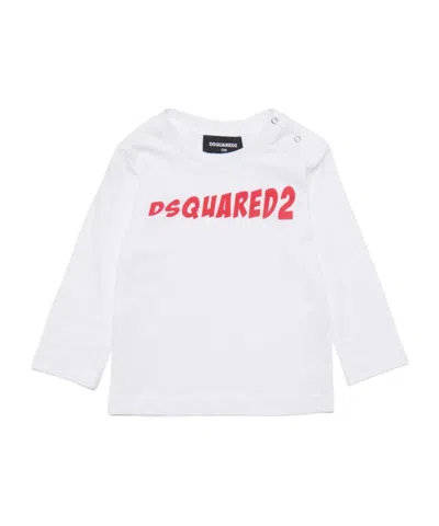 Dsquared2 Kids Logo Printed Crewneck T-shirt In White