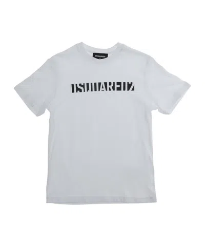 Dsquared2 Kids Logo Printed Crewneck T-shirt In White