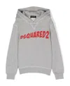 Dsquared2 Kids Logo Printed Long-sleeved Hoodie In Gray