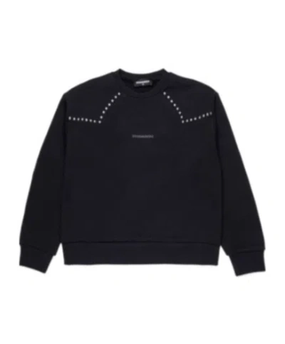 Dsquared2 Kids Logo Printed Loose-fit Sweatshirt In Black
