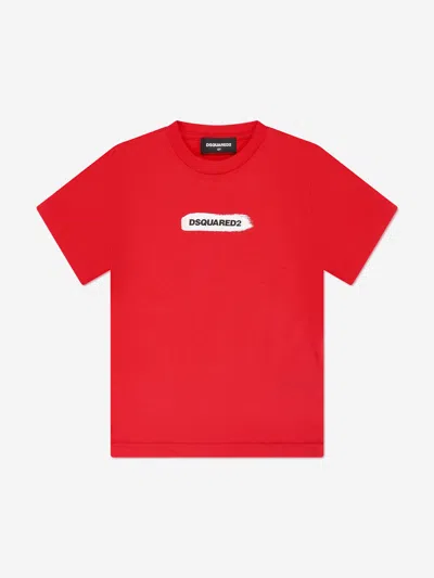 Dsquared2 Kids' Logo-print Cotton T-shirt In Red