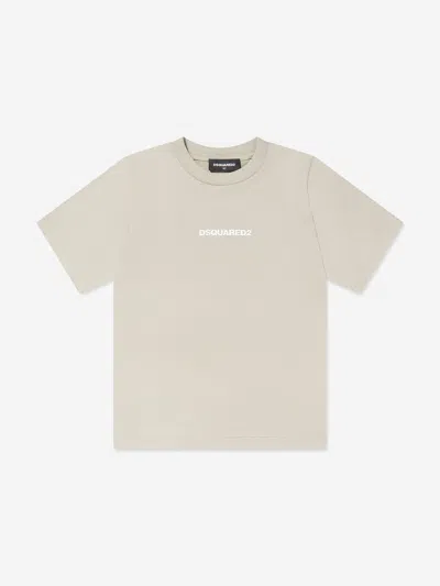 Dsquared2 Kids Logo T-shirt In Beige