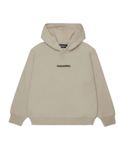 Dsquared2 Kids Long Sleeved Logo Printed Hoodie In Neutral