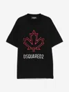 Dsquared2 Kids Maple Leaf Logo T-shirt In Black