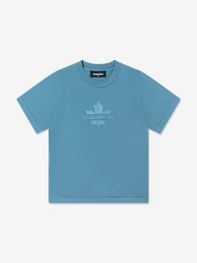 Dsquared2 Kids Maple Leaf Logo T-shirt In Blue